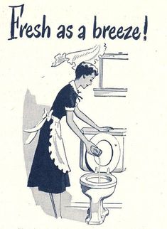 an advertisement for fresh as a breeze, featuring a woman washing her hands on the toilet