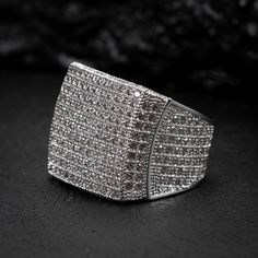 White Gold Plated Mens Cz Micro Pave Iced Large Hip Hop Statement Pinky Ring Material: 14k White Gold Plating/Jewelers Brass Available In Sizes: 6,7,8,9,10 Or 11 Weight: 12.4 Grams Band Width 15mm Iced Out Formal Ring Jewelry, Iced Out Diamond Ring, Iced Out Fine Diamond Ring, Iced Out White Gold Promise Ring Jewelry, White Gold Iced Out Promise Ring, Diamond White Iced Out Diamond Ring, Iced Out White Gold Jewelry For Promise, Iced Out Diamond Promise Ring, Iced Out White Gold Promise Ring