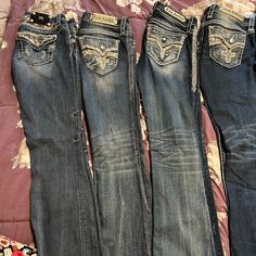 11 Pairs Of Jeans. All Great Condition. Worn Once Or Brand New. Style- Effie, Bootcut, Hudson Signature Bootcut, Missme Signature Boot. $65 Each Or $650 For All Vintage Bootcut Jeans Outfit, Cute Bootcut Jeans, Missme Jeans Outfits, Rock Revival Jeans Outfit, Mexican Jeans, Cute Flare Jeans, Flare Outfit, Bootcut Jeans Outfit, Affliction Jeans