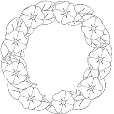 the outline of a wreath with flowers on it