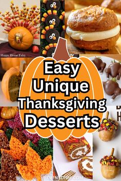 thanksgiving desserts with the words easy unique thanksgiving desserts