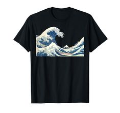 PRICES MAY VARY. Great Japanese artist Kokusai features boats fighting in the great waves of a storm. The image shows a tremendous wave threatening three fishing boats off the coast of the city of Kanagawa (present-day city of Yokohama, Kanagawa Prefecture) as Mount Fuji rises in the background. Lightweight, Classic fit, Double-needle sleeve and bottom hem Culture Aesthetic, Art Wave, Aesthetic Japanese, Japanese Waves, The Great Wave, Japanese Artwork, Great Wave Off Kanagawa, Japan Culture, Anime Merch