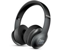 the jbl headphones are black and have bluetooths on it's ears