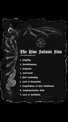 Nine Satanic Sins, 11 Rules Of Satanism, Rules Of Satanism, 11 Satanic Rules Of The Earth, Satanic Laws, 7 Tenets Of Satanism, Demonology Aesthetic, Satanic Coloring Pages, Demoncore Aesthetic