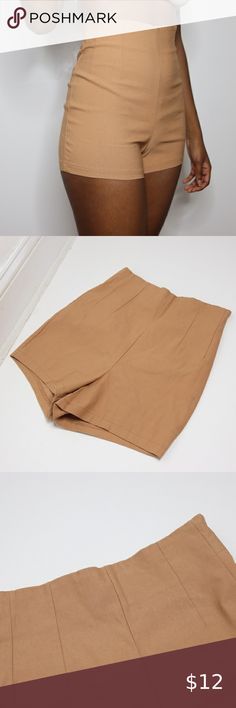 High Waisted Shorts in Tan NWT Selling Beige/tan high waisted shorts  with fake pockets and a body con fit  Features a side zipper, fake pockets for design and stretchy material   Size S: W 11" R 11" (NWT)  No damage or flaws Grab these super high waisted shorts in nude today UK2LA Shorts Summer High Waist Beige Bottoms, Summer High-waist Beige Bottoms, High-waisted Khaki Shorts For The Beach, High Waist Khaki Shorts For Beach, Khaki High Waist Beach Shorts, Short Brown Bottoms For Day Out, Brown Short Length Summer Bottoms, High Waist Brown Shorts For Vacation, Beige High Waist Shorts For Beach