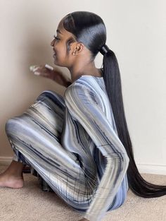 Straight Ponytail Hairstyles, Ponytail Hairstyle Ideas, Long Ponytail Hairstyles, Low Ponytail Hairstyles, Slick Ponytail, Hairstyle Ideas Easy, Weave Ponytail Hairstyles, Ponytail Hairstyle