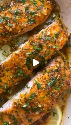 baked salmon fillets with lemon and herbs