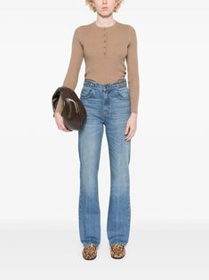 SANDRO logo-patch Jeans | Blue | FARFETCH IN Patch Jeans, Denim Belt, Wardrobe Edit, Yoko London, Chanel 2, Patched Jeans, Brown Sweater, Exclusive Fashion, Ski Wear