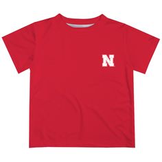 University of Nebraska Huskers Hand Sketched Vive La Fete Impressions Artwork Boys Red Short Sleeve Tee Shirt Red School Spirit Tops For School, Red Graphic Print T-shirt For School, Red School Spirit Top With Sublimation Print, Red T-shirt With Sublimation Print For School Spirit, Red Short Sleeve Tops With Character Print, Red Character Print Short Sleeve Tops, Red Short Sleeve T-shirt For School, Red Cotton School T-shirt, Red Short Sleeve Tops For School