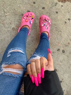 High Heel Crocs, Metallic Nail Art, Metallic Nails, Hype Shoes, Cute Sandals