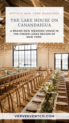 an event venue with tables and chairs set up for a wedding in the new york region