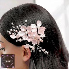 Pearl & Flower Bridal Hair Clip, Elegant Wedding Hair Clip, Bridal Crystal Hair Clip, Floral Bridal Wedding Hair Clip, Wedding Gifts You will receive: 💍 1 x Pearl & Flower Bridal Hair Clip 💍 Colours: Pink / Blue / White 💎 30 Day Money-Back Guarantee 💎 Fast Shipping (3 - 12 Days) 💎 Cubic Zirconia, Pearl, Silver 💍 Our love for bridal accessories began with our grandmother teaching us the art of crafting timeless and beautiful pieces by hand. Inspired by her legacy, we created COMBLUXE to offer luxurious, handmade wedding accessories that blend elegance, craftsmanship, and a touch of personal meaning to make your special day truly unforgettable. 💍 At COMBLUXE, we decided many years ago that it would be easier to explain price one time than to apologise for poor quality or poor service Flower Bridal Hair, Hair Clip Wedding, Crystal Hair Clip, Wedding Hair Clip, Crystal Hair Clips, Elegant Wedding Hair, Bridal Wedding Hair, Bridal Hair Clip, Bridal Hair Flowers