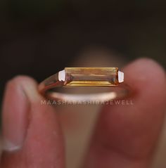 "Citrine Hydro Ring, 18k Rose Gold Vermeil, Stackable Ring, Rectangular Stone, Yellow Citrine  Bar Ring, Minimalist Ring, Engagement Ring SHOP LINK:- https://www.etsy.com/shop/MaaShabashibaJewell?ref=seller-platform-mcnav 》D E T A I L S《 Gemstone: Citrine Hydro                     Gem Color: Yellow                      Gem Shape: Rectangular                         Gem Category: Cut                    Metal: 925 Sterling Silver Purity: 925 Parts Per 1000 Setting Type: Channel Set Silver Polish: High Ring Size: All Size Available Please note that there Can be slight variations in stone texture and color shades in the actual product that you receive. The stone quality or grade will be the same. Because We Use Natural Stones And All Natural Stones Are Not Of Same Textured. All Our Jewelry Is Yellow Gems, Bar Ring, Yellow Citrine, Stone Texture, Ring Minimalist, Minimalist Ring, Shop Engagement Rings, Stackable Ring, Minimalist Rings