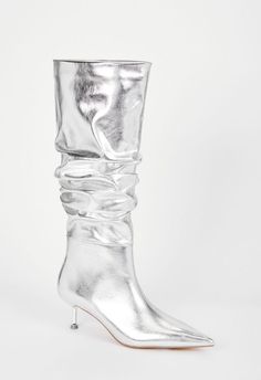 ShoeDazzle SILVER female Fashion >> Shoes >> Boots & Booties >> Slouch Faux Leather regular Metallic Sharidan Heeled Boot Silver Boots, Fashion Shoes Boots, Shoe Dazzle, Female Fashion, Shoes Boots, Heeled Boots, Bootie Boots, Fashion Shoes, Heel Height