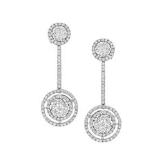 Elevate your style to new heights with the Geraldo 2.95 Carat Diamond White Gold Invisible Setting Earrings, a true masterpiece of jewelry design. These stunning earrings feature 2.95 carats of round diamonds, all set in a combination of invisible and pavé settings. The diamonds used in these earrings are of the highest quality, with a VS-VVS/F grade, and the earrings are crafted from the finest 18k white gold for a timeless and elegant look. These earrings' unique invisible setting technique cr Gia Certified Classic Evening Jewelry, Elegant Gia Certified Diamond Cluster Earrings, Elegant Diamond Cluster Earrings Gia Certified, Gia Certified Drop Diamond Earrings For Formal Occasions, Gia Certified Fine Jewelry Earrings For Formal Occasions, Elegant Gia Certified Earrings For Anniversary, Gia Certified Diamond Earrings For Formal Events, Gia Certified White Gold Cluster Earrings For Formal Events, Timeless Brilliant Cut Cluster Earrings For Formal Occasions