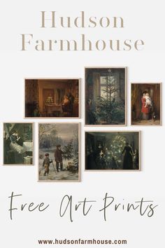 the hudson farmhouse christmas tree art prints are available for purchase at hudson farmhouse com