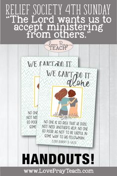 two cards with the words we cannot't do it for each other, and an image