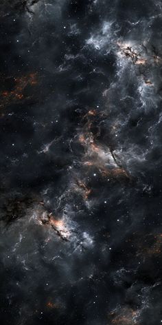 an image of some sort of space with many stars in the sky and dark clouds