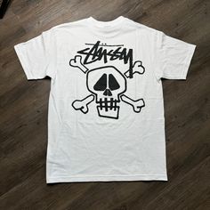 Stussy Skull Tee Size M Brand New Measurements 20x28 White Casual Tops With Skull Print, Casual White Tops With Skull Print, Skull Tee, Men's T Shirt, Color White, Tee Shirts, Mens Accessories, Mens Shirts, Man Shop