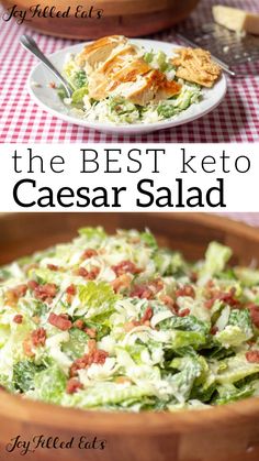 the best keto caesar salad is made with lettuce and bacon