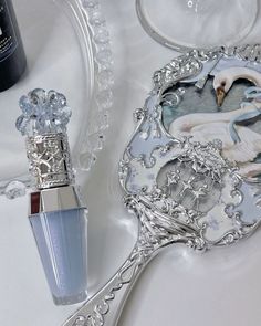 Light Blue Makeup Aesthetic, Cinderella Aesthetic Makeup, Clean Aesthetic Blue, Girly Aesthetic Blue, Blue Makeup Aesthetic Products, Aesthetic Makeup Packaging, Blue Lipstick Aesthetic, Blue Elegant Aesthetic, Princess Blue Aesthetic