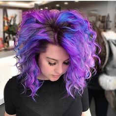 Purple And Blue Hair, Hairdressing Training, Galaxy Hair, Balayage Blonde, Hair Dye Colors, Strawberry Blonde, Mermaid Hair