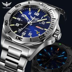 Yelang V1019 Tritium Automatic Watch - Professional Dive Companion Product Description: Explore the depths with confidence using the Yelang V1019 Tritium Automatic Watch, a professional-grade timepiece designed for deep diving enthusiasts. With a robust build and advanced features, this watch combines style and functionality, making it an essential accessory for underwater adventures. Key Features: JAPAN NH36 Automatic Movement: Powered by a reliable and precise JAPAN NH36 automatic mechanical movement, ensuring accurate timekeeping for all your deep-sea endeavors. 316L Solid Stainless Steel Construction: The case, bezel, and bracelet are crafted from 316L solid stainless steel, providing durability and resistance to the challenges of deep diving. Top Hat Sapphire Crystal Glass: The watch Tritium Watches, Timepiece Design, Light Watch, Deep Diving, Childrens Watches, Ceramic Watch, Military Watches, Mechanical Movement, Dive Watches