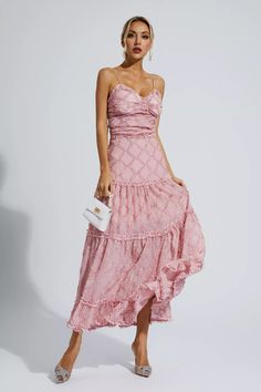 Heaven Pink Ruched Slip Maxi Dress Glitter Wedding Dress, Slip Maxi Dress, Slip Top, Stylish Wardrobe, Dress Unique, Bandage Midi Dress, Ruched Midi Dress, Floral Shirt Dress, Puff Sleeve Dresses