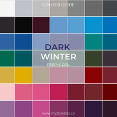 Deep Winter Palette Spring Outfits, Deep Winter Romantic Style, Dark Winter Colour Palette, Dark Winter Summer Outfits, Dark Winter Capsule Wardrobe, Deep Winter Capsule Wardrobe, Dark Deep Winter, Dark Winter Color Palette