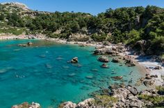 an aerial view of the beach and blue water in croatia - stock image