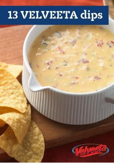 a bowl of quesadilla soup with tortilla chips on the side