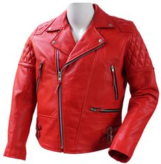 +BIKER+JACKET,  Jacket+Description Shell+genuine+lambskin. Lining+Soft+cotton+and+silk+mix+fabric. Front+zip+fasten. Two+chest+pocket. Two+side+pockets. One+inside+pocket. All+the+jacket+are+custom+made. All+US,+EU++UK+sizes+available+kindly+refer+the+attach+size+chart+image+of+the+lis... Red Leather Jacket Men, Red Motorbike, Motorbike Jackets, Buckle Fashion, Trendy Mens Fashion, Buckles Fashion, Biker Leather, Leather Motorcycle Jacket, Biker Style