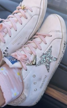 Pink golden goose low top sneakers summer 2024 Custom Golden Goose, Golden Goose Aesthetic, Pink Golden Goose, Golden Goose Glitter, Kylie Nails, Preppy Shoes, Stockholm Style, Summer Sneakers, Golden Goose Sneakers