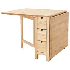 a wooden desk with three drawers on it's sides and one drawer at the top