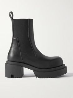 RICK OWENS Beatle Bogun leather boots | NET-A-PORTER Rick Owens Stocking Boots, Rick Owens Long Boots, Rick Owens Bogun Boots, Rick Owens Footwear, Rick Owens Tractor Boots, Rick Owens Boots, Porter Bag, Rick Owens Women, Summer Style Guide