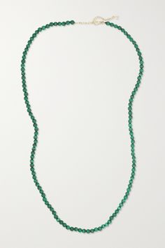 Mateo designs simple yet striking pieces with timelessness in mind. This necklace is crafted from 14-karat gold and strung with marbled malachite beads – the stone is thought to have protective proprieties and bring good luck to the wearer. Layer yours with the label's other styles. Malachite Necklace, The Bling Ring, Malachite Jewelry, Crown Jewels, Green Necklace, Bling Rings, Fine Jewellery Necklace, Womens Jewelry Necklace, Turquoise Necklace