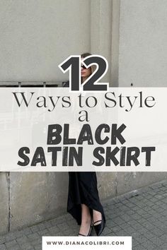 Long Black Skirt Business Casual, How To Style Black Silk Midi Skirt, Satin Skirt Casual Outfit Summer, How To Style A Silk Skirt For Summer, Satin Skirt Business Outfit, Casual Black Silk Skirt Outfit, Black Silk Skirt Summer Outfit, How To Style A Long Black Satin Skirt, Black Satin Skirt Outfit Autumn