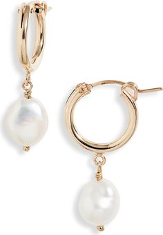 Set & Stones Adelle Keshi Pearl Hoop Earrings | Nordstrom