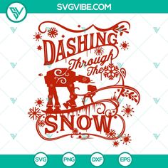 dashing through the snow svg cut file for cricture and silhouettes