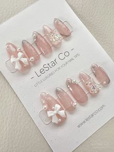 Nagellack Trends, Asian Nails, Acrylic Press On Nails, Blush Nails, Pretty Gel Nails, Really Cute Nails, Soft Nails, Jelly Nails, Kawaii Nails