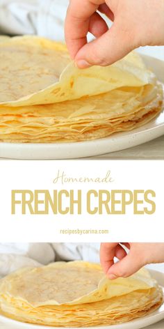 homemade french crepes on a white plate