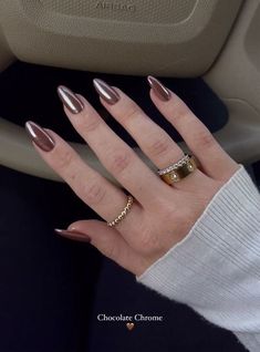 Chocolate Chrome Nails, Chocolate Chrome, Casual Nails, Soft Nails, Neutral Nails, Fire Nails, Classy Nails, Funky Nails, Fancy Nails