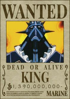 a wanted poster for the dead or alive king