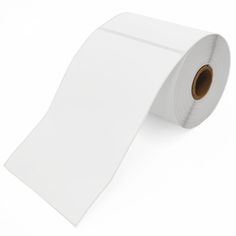 a roll of white paper sitting on top of a table