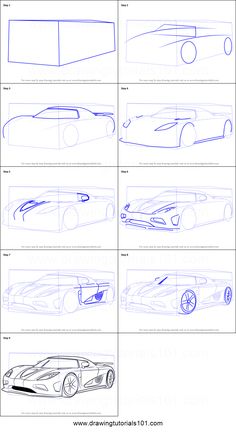 how to draw a sports car