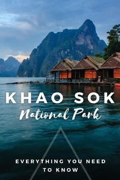 the cover of khao sok national park, with mountains in the background