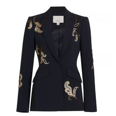 *New With Tags!* Cinq Sept Navy Cheyenne Paisley-Embroidered Blazer, Us00 Color: Navy Multi Cut In A Single-Breasted Silhouette, Cinq Sept's Crepe Cheyenne Blazer Is Decorated With Metallic Beaded Paisley Embroidery. Peak Lapels Padded Shoulders Long Sleeves, Button Cuffs Waist Flap Pockets Round Hem Back Vent Single-Breasted Button-Front Closure 69% Triacetate/31% Polyester Dry Clean Imported Seasons: Spring 2024 Paisley Embroidery, Heeled Rain Boots, High Heel Rain Boots, Cinq A Sept, Shoe Boot Sandals, Womens Blazers, Business Attire, Spring 2024, Blazers For Women