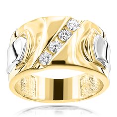 Check this out! Mens Diamond Jewelry, Mens Rings Wedding Diamond, Gold Pinky Ring, Mens Gold Wedding Band, Diamond Rings Design, Mens Gold Rings, Contemporary Ring, Wedding Rings Unique, Men Diamond Ring