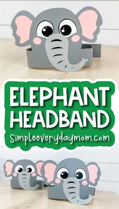 an elephant head with the words elephant head on it and three elephants in front of it