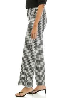 Structured in a wide-leg silhouette, these THE LIMITED pants are covered in a dimensional houndstooth print. | THE LIMITED Women's Houndstooth Wide Leg Pants, 2 Wide Leg Houndstooth Pants For Work, Business Casual Wide Leg Houndstooth Bottoms, Wide Leg Houndstooth Pants For Business Casual, Spring Wide Leg Houndstooth Pants, Chic Wide Leg Bottoms With Houndstooth Pattern, Spring Houndstooth Wide Leg Pants, Black Wide Leg Bottoms With Houndstooth Pattern, Fitted Houndstooth Straight Leg Pants, Elegant Houndstooth Pattern Pants